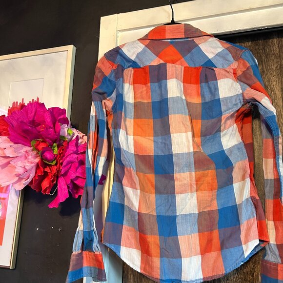 Civiliaraire Blue and Red Plaid Size Small - Picture 2 of 2